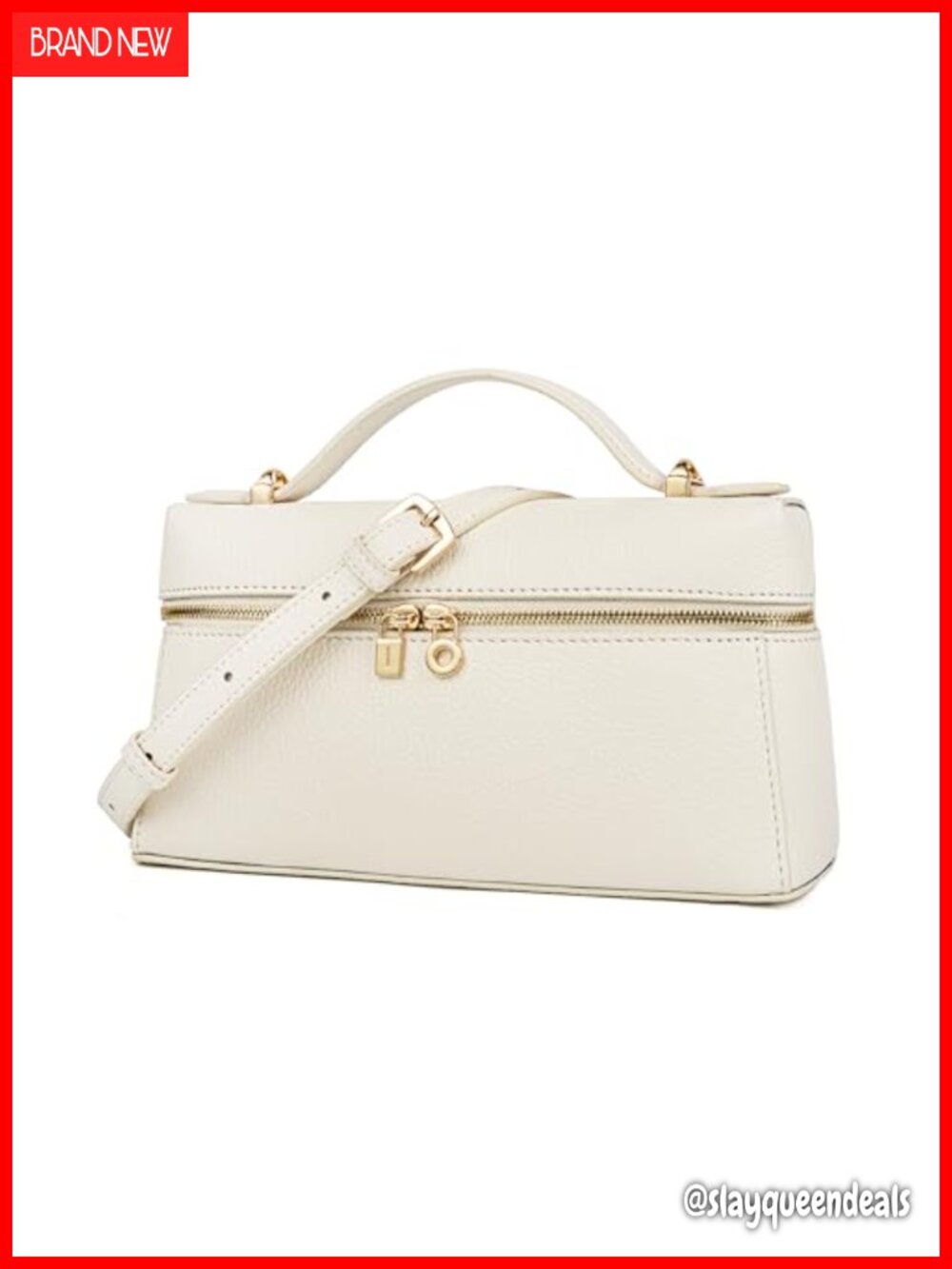 Genuine Full Grain Leather Top Handle Crossbody Bag Purse with Adjustable Strap